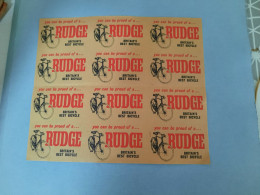 1 Sheet Of Matchbox Labels Rudge  - 1 Vel Luciferetiketten - Luciferdozen - Etiketten