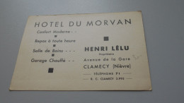 HOTEL DU MORVAN CLAMECY NIEVRE CARTE/ FACTURE - Other & Unclassified