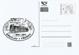 Card Czech Republic Local Railway Line Breclav-Prerov Anniversary 2011 - Treinen