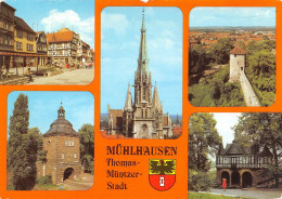 Mühlhausen I.Thür. Steinweg Marienkirche Stadtmauer Mehrbildkarte Gl1985 #154.187 - Otros & Sin Clasificación