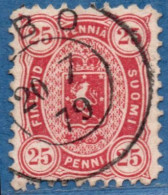 Finland Suomi 1875 25 Kop Stamp Carmine Perf 11 Cancelled - Oblitérés