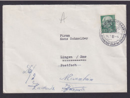 Saar Saarland Brief EF 415 Heuss St Ingbert Saarland Lingen Ems Niedersachsen - Used Stamps