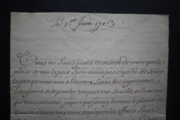 1713 LOUIS ALEXANDRE DE BOURBON Autographe  Sur Lettre  Au Duc D'Aumont - Documents Historiques