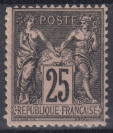 TIMBRE FRANCE SAGE 25c NOIR / ROSE N° 97 NEUF * GOMME TRACE DE CHARNIERE - COTE 120 € - 1876-1898 Sage (Type II)