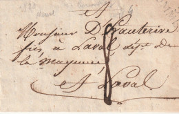 1820 - Marque Postale 53 COMMERCY, Meuse Sur Lettre Pliée Vers LAVAL, Mayenne - Règne De Louis XVIII - 1801-1848: Précurseurs XIX