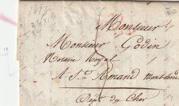 1823 - Marque Postale 40 BLOIS, Loir Et Cher En Rouge Sur Lettre Pliée Vers SAINT ST AMAND MONTROND, Cher - 1801-1848: Precursors XIX