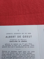 Doodsprentje Albert De Geest / Lokeren 17/4/1916 Gent 2/9/1975 ( Marie Jose De Jonghe ) - Religion & Esotericism