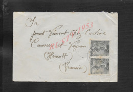 ESPAGNE LETTRE SUR PAIRE DE TIMBRE DE GERENA POUR  CAUSSES ET VEYRAN : - Covers & Documents