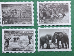 Polen 2009 Wildlebende Säugetiere Mi Block 186** Getrennt 4v - Unused Stamps