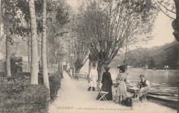 CARTE POSTALE ORIGINALE ANCIENNE : OLIVET  PROMENADE DES BORDS DU LOIRET ANIMEE  LOIRET (45) - Altri & Non Classificati