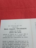 Doodsprentje Maria Augusta Walgraeve / Lokeren 17/1/1899 - 12/8/1975 ( Edmond Van Hecke ) - Religion & Esotérisme