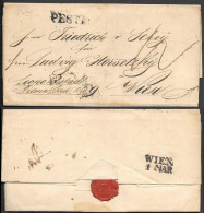 Austria Hungary Pesth Letter Mailed To Wien 1842 W/ Official Habsburg Royal Seal. Budapest - Cartas & Documentos