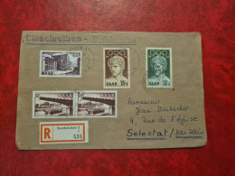 Lettre / Carte   1956      SAAR  SAARBRUCKEN DEVANT RECOMMANDE VOLKSBEFRAGUNG JEUX OLYMPIQUE - Sonstige & Ohne Zuordnung