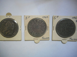 Piece 5 Francs Napoleon III 1868 Plus 2 Pieces Fausses 1847 Et 1869 Envoi En Recommandé Port Gratuit - Autres & Non Classés