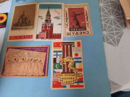 5 Vintage Big Matchbox Labels Russia - Luciferdozen - Etiketten