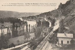 CARTE POSTALE ORIGINALE ANCIENNE : LE PAS DU RAYSSE PRES DE SOUILLAC PASSAGE TRAIN LOCOMOTIVE VAPEUR  LOT (46) - Souillac