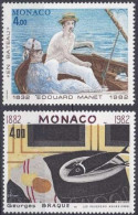 Monaco 1982 MNH Anniversaires De Naissance - Peintres Manet Et Braque (H39) - Unused Stamps