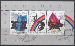 SAN MARINO  Block 14, Gestempelt, Geburt Des Neuen Europa, 1991 - Blocks & Sheetlets