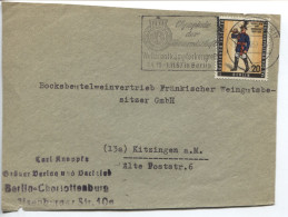 Berlin # 176 Briefteil Werbestempel Weltfrontkämpferkongreß > Kitzingen Bocksbeutel - Lettres & Documents