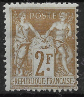 TIMBRE FRANCE SAGE 2Fr N° 105 NEUF * GOMME AVEC CHARNIERE FORTE - COTE 200 € - 1898-1900 Sage (Type III)