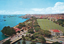 1 AK Singapur * Bird's Eye View Of Singapore Water Front - Luftbildaufnahme - The Fullerton Building In Background * - Singapur