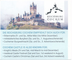 BRD Cochem Eintrittskarte Erwachsene 2024 Reichsburg Cochem - Tickets D'entrée