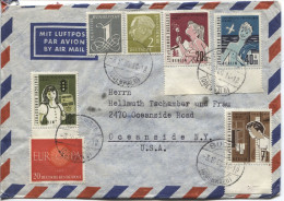 Berlin # 193-6 + Zusatzfr. Ferienplätze Kinder Luftpostbrief Buchen/Odw.> USA - Briefe U. Dokumente