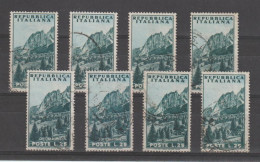 REPUBBLICA:  1953  TURISTICA  -  £. 25  VERDE  E  CELESTE  US. -  RIP. 8  VOLTE  -  SASS. 730 - 1946-60: Used