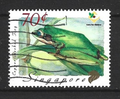 SINGAPOUR. N°921 Oblitéré De 1999. Grenouille. - Kikkers