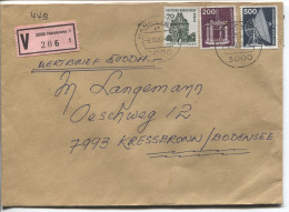 Berlin # 248 Kleine Bauwerke + BRD #858-9 Wertbrief Hannover 8.10.90 - Lettres & Documents