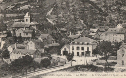 CARTE POSTALE ORIGINALE ANCIENNE : LA MALENE LE GRAND HOTEL ET L'EGLISE LOZERE (48) - Autres & Non Classés