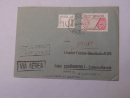 BRAZIL  AIRMAIL REGISTERED COVER TO GERMANY 1975 - Autres & Non Classés