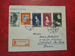 Lettre / Carte   1957  SAARBRUCKEN DEUTSCHE BUNDESPOST SAARLAND VOLKSHILFE  RECOMMANDE - Lettres & Documents