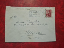 Lettre / Carte   1957  SAARBRUCKEN DEUTSCHE BUNDESPOST SAARLAND FLAMME SAR MESSE - Briefe U. Dokumente