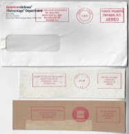 Panama Venezuela American Alirlines Cover+2 Fragment Airmail Rate Paid By Machines Similar To Those Used For Meter Stamp - Venezuela