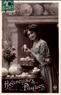 Carte    - Joyeuses Pâques , Couple   , Oeufs   AQ940  Dédé - Easter