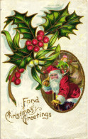 CPA - Babbo Natale, Père Noël, Santa Claus - Rilievo, Relief, Embossed, Gaufré - VG - B101 - Santa Claus