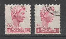 REPUBBLICA:  1957/74   SAN  GIORGIO  -  £. 1000  ROSA  CARMINIO  US. -  RIP. 2  VOLTE  -  SASS. 811 - 1946-60: Used