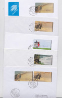 Portugal Lettre Timbre Vignette Postale De Distributeur ATM Dinosaure Dinosaur Label Stamp Cover Mail Lot De 18 Lettres - Automatenmarken [ATM]