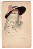 Illustrateur Nanni Femme Au Chapeau - Cartes Postales Ancienne - Nanni