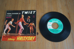 JOHNNY HALLYDAY VIENS DANSER LE TWIST EP 1961 VARIANTE BANDEAU EN BAS - 45 Rpm - Maxi-Single