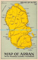 R168308 Sound Of Bute. Map Of Arran With Mileage Clearly Numbered. Holmes Map Of - Monde