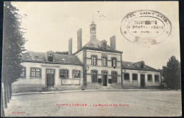 Carte Postale Ancienne Originale Pontfaverger La Mairie Et Les écoles - Other & Unclassified
