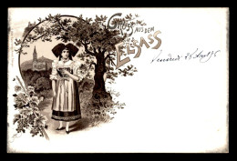 67 - GRUSS AUS DEM ELSASS - CARTE LITHOGRAPHIQUE ECRITE EN 1896 - Andere & Zonder Classificatie