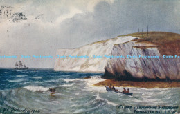 R169165 Cliffs. Tennysons Beacon. Freshwater Bay. I. O. W. Tuck. Oilette. No 710 - Monde