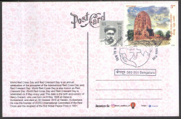 India World Red Cross & Red Crescent Day Special Cancellation On Postcard Bengaluru - Rotes Kreuz