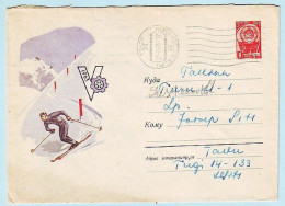 USSR 1963.0301. Winter Spartakiade Of Trade Unions - Slalom. Prestamped Cover, Used - 1960-69