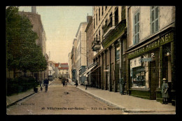 69 - VILLEFRANCHE-SUR-SAONE - RUE DE LA REPUBLIQUE - CARTE TOILEE ET COLORISEE - Villefranche-sur-Saone