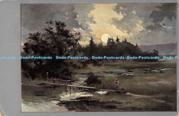 R169214 Landscape. Moonlight. Woman. K. And B. D. Serie 1278. Postcard - Monde