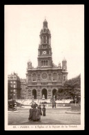 75 - PARIS 9EME - L'EGLISE ET LE SQUARE DE LA TRINITE - EDITEUR MARQUE ROSE N°83 - Arrondissement: 09